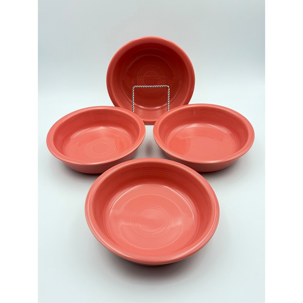 Fiesta Flamingo Pink Medium Cereal Soup Bowls 19 oz 7" Set of 4 Homer Laughlin